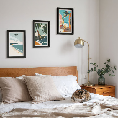 3-piece wall art set Tropical landscapes with beaches and palm trees