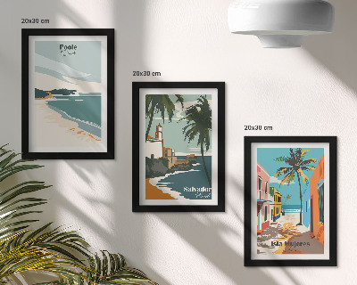 3-piece wall art set Tropical landscapes with beaches and palm trees