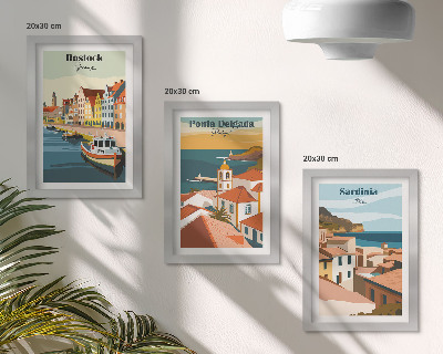 Photo frame wall Views of European coastal and port cities