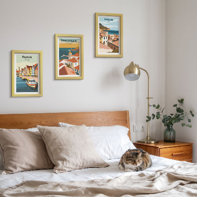 Photo frame wall Views of European coastal and port cities