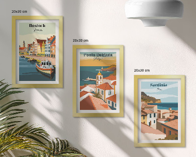 Photo frame wall Views of European coastal and port cities