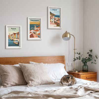 Photo frame wall Views of European coastal and port cities