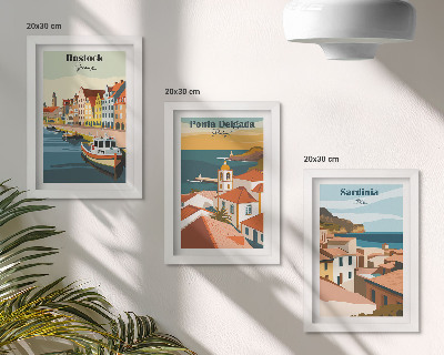 Photo frame wall Views of European coastal and port cities