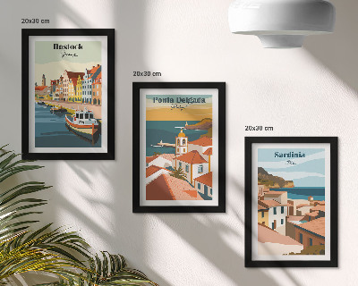 Photo frame wall Views of European coastal and port cities