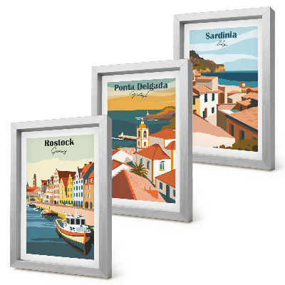 Photo frame wall Views of European coastal and port cities