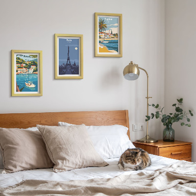 3-piece wall art set Views of coastal cities and their architecture
