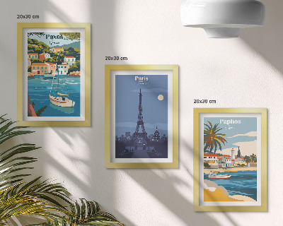 3-piece wall art set Views of coastal cities and their architecture