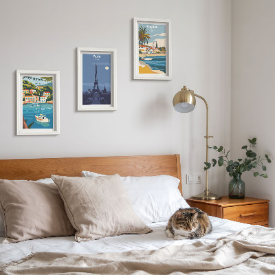 3-piece wall art set Views of coastal cities and their architecture