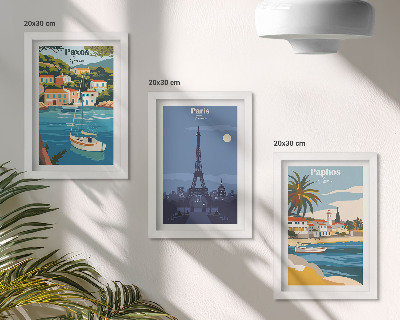 3-piece wall art set Views of coastal cities and their architecture