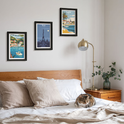3-piece wall art set Views of coastal cities and their architecture