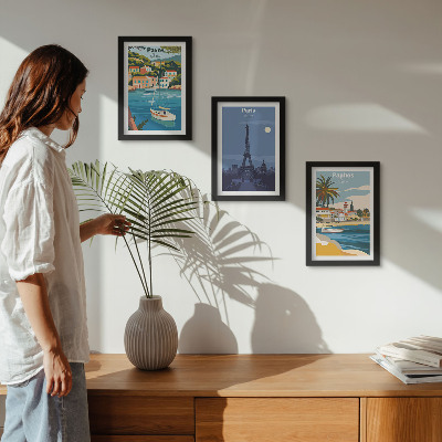 3-piece wall art set Views of coastal cities and their architecture