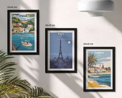 3-piece wall art set Views of coastal cities and their architecture