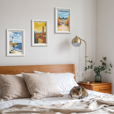 3-piece wall art set Views of famous places by the sea and in cities