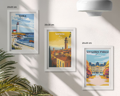 3-piece wall art set Views of famous places by the sea and in cities