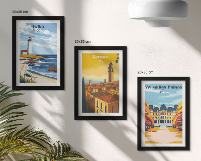 3-piece wall art set Views of famous places by the sea and in cities