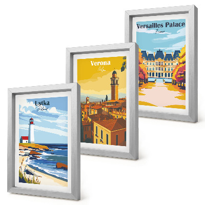 3-piece wall art set Views of famous places by the sea and in cities