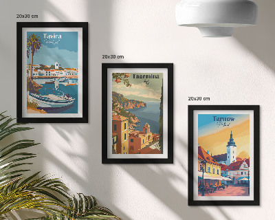 3-piece wall art set Views of coastal cities and their architecture