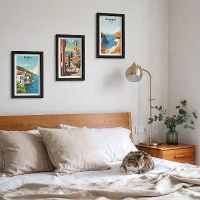 3-piece wall art set with picturesque retro landscapes