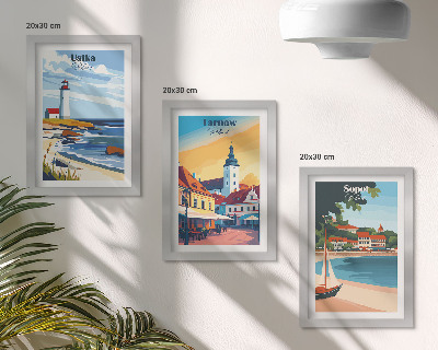 Photo frame wall Views of Polish cities Ustka Tarnów Sopot