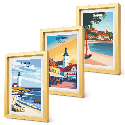 Photo frame wall Views of Polish cities Ustka Tarnów Sopot