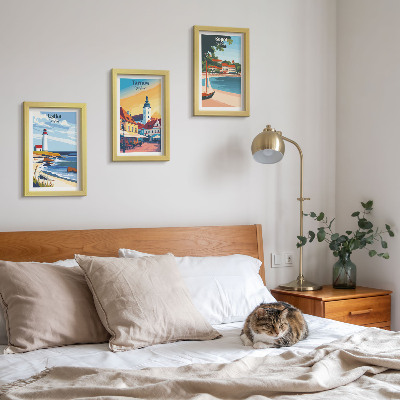 Photo frame wall Views of Polish cities Ustka Tarnów Sopot