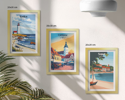 Photo frame wall Views of Polish cities Ustka Tarnów Sopot