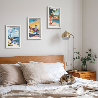 Photo frame wall Views of Polish cities Ustka Tarnów Sopot