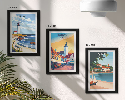 Photo frame wall Views of Polish cities Ustka Tarnów Sopot