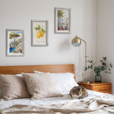 3-piece wall art set Views of Positano with lemon trees in the sun
