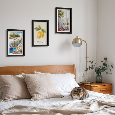 3-piece wall art set Views of Positano with lemon trees in the sun