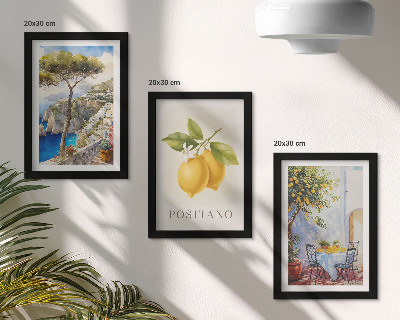 3-piece wall art set Views of Positano with lemon trees in the sun