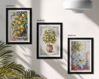 Photo frame wall Lemon trees and fruit in a sunny setting