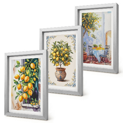 Photo frame wall Lemon trees and fruit in a sunny setting