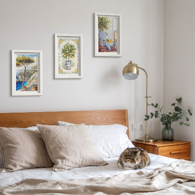 3-piece wall art set Sea views with lemon trees