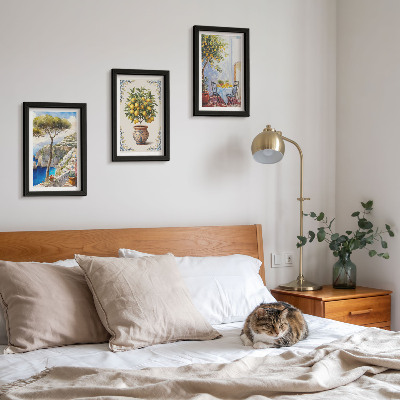 Photo frame wall Sea view with lemon tree and garden table