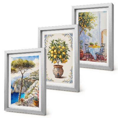 Photo frame wall Sea view with lemon tree and garden table