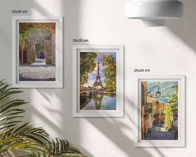 3-piece wall art set Beautiful streets, historic architecture, Eiffel Tower