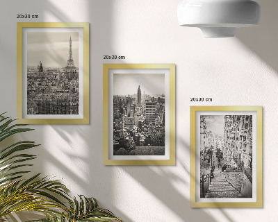 3-piece wall art set City views Paris New York and charming stairs