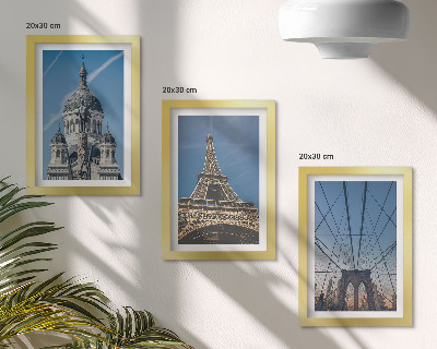 Photo frame wall Views of famous buildings from various cities around the world