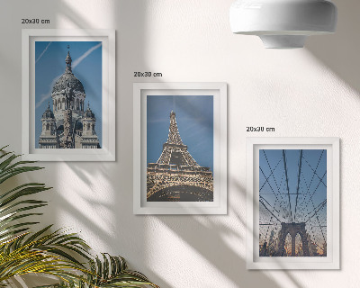 Photo frame wall Views of famous buildings from various cities around the world