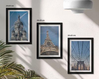 Photo frame wall Views of famous buildings from various cities around the world