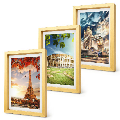 Photo frame wall Monuments of Europe in the warm colors of the landscape