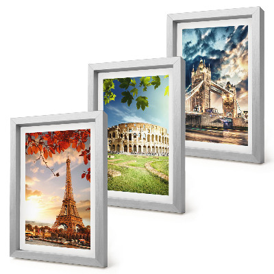 Photo frame wall Monuments of Europe in the warm colors of the landscape