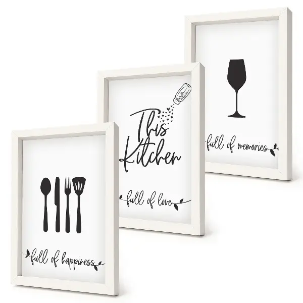 3-piece kitchen utensil wall art set with kitchen-themed inscriptions