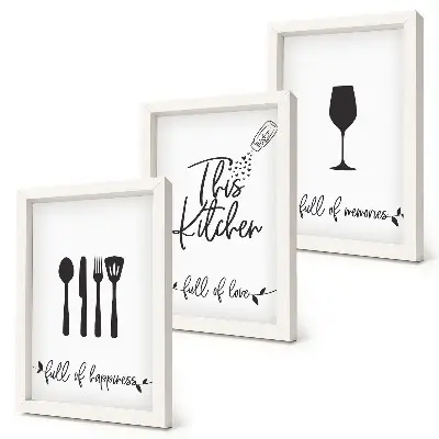 3-piece kitchen utensil wall art set with kitchen-themed inscriptions