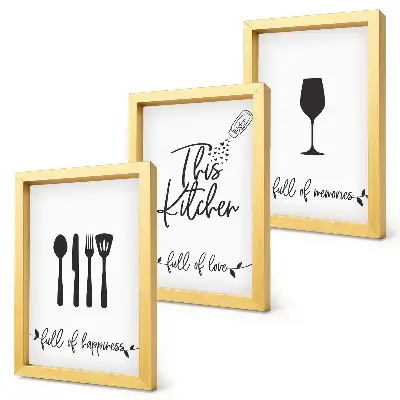 3-piece kitchen utensil wall art set with kitchen-themed inscriptions