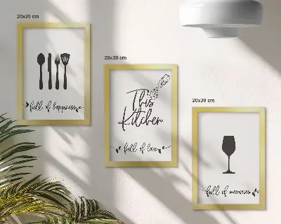 3-piece kitchen utensil wall art set with kitchen-themed inscriptions