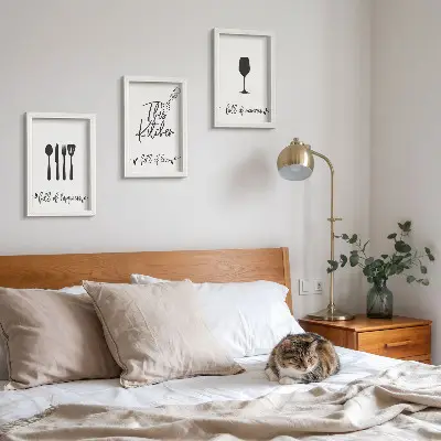 3-piece kitchen utensil wall art set with kitchen-themed inscriptions