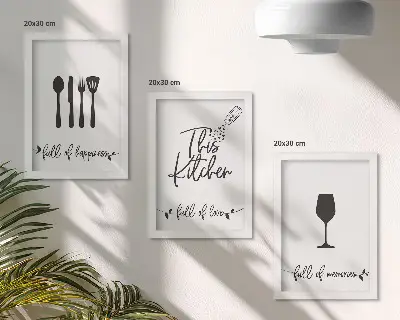 3-piece kitchen utensil wall art set with kitchen-themed inscriptions