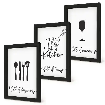 3-piece kitchen utensil wall art set with kitchen-themed inscriptions